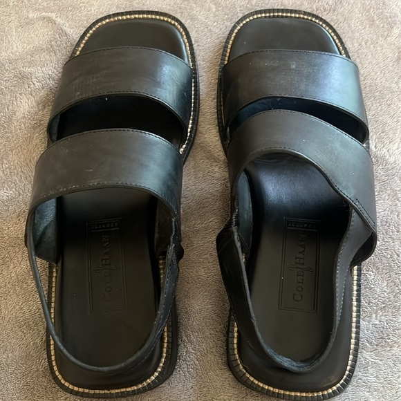 Cole Haan‎ Black Leather Sandals Double Strap Mens Size 9 main image 11